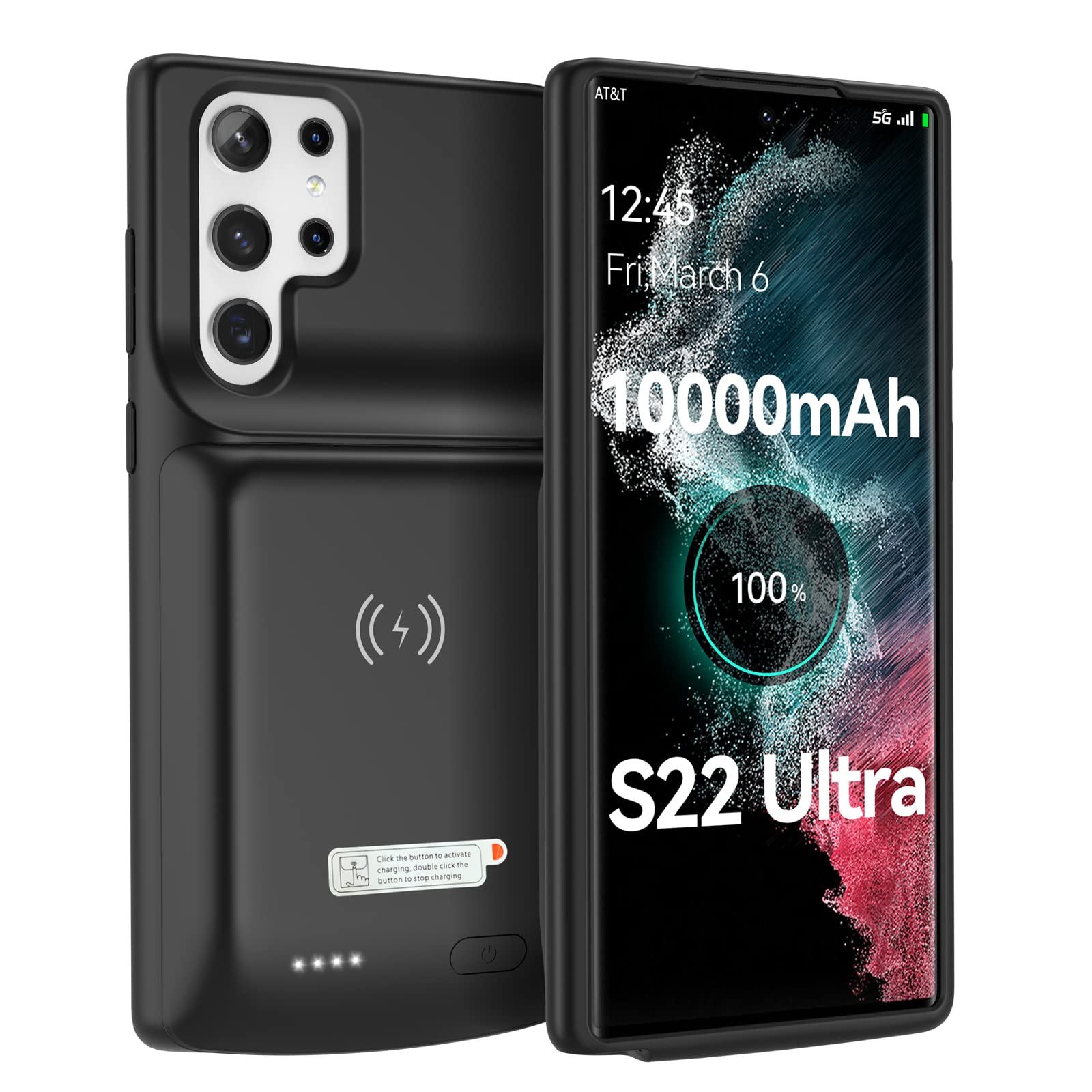 Amazon.com: NEWDERY for Galaxy S22 Ultra Battery Case 10000mAh, Qi